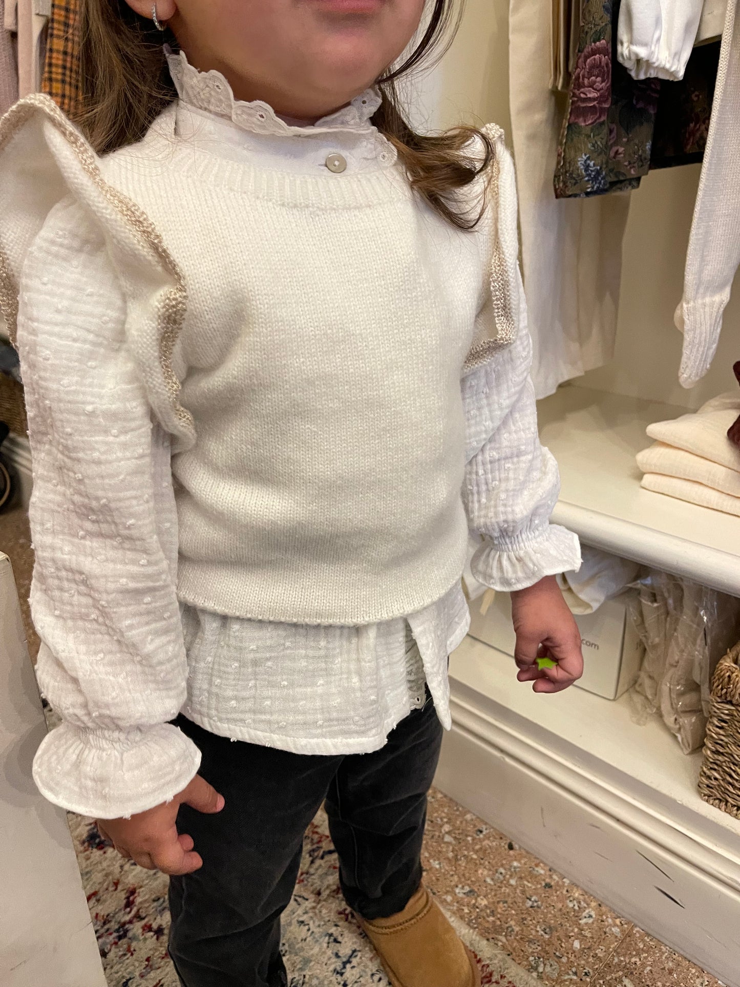 Gilet bianco con dettagli glitter