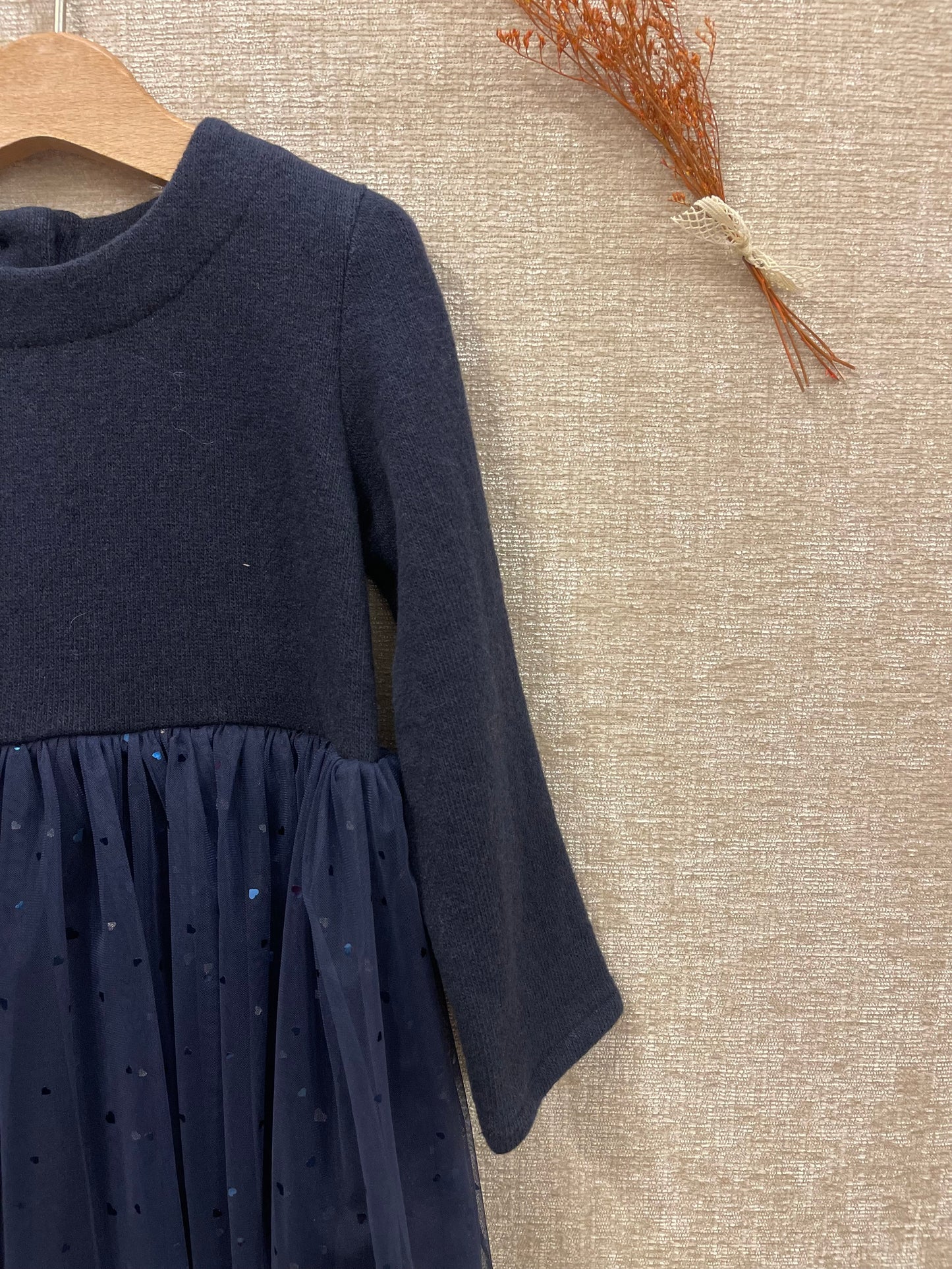 Abito con gonna tulle cuoricini