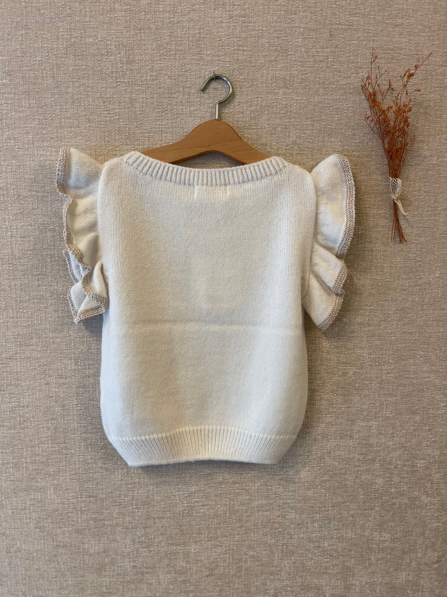 Gilet bianco con dettagli glitter