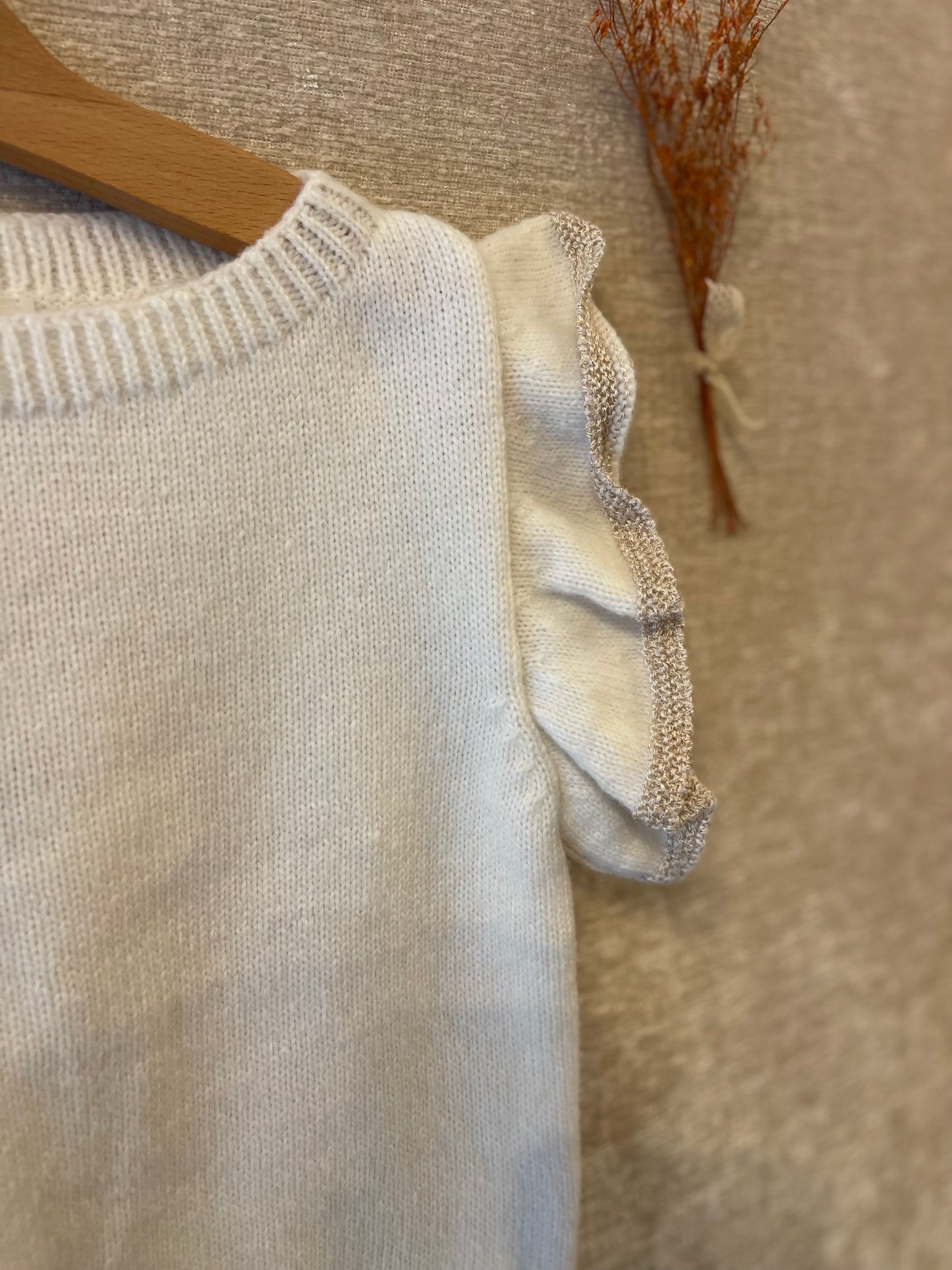 Gilet bianco con dettagli glitter