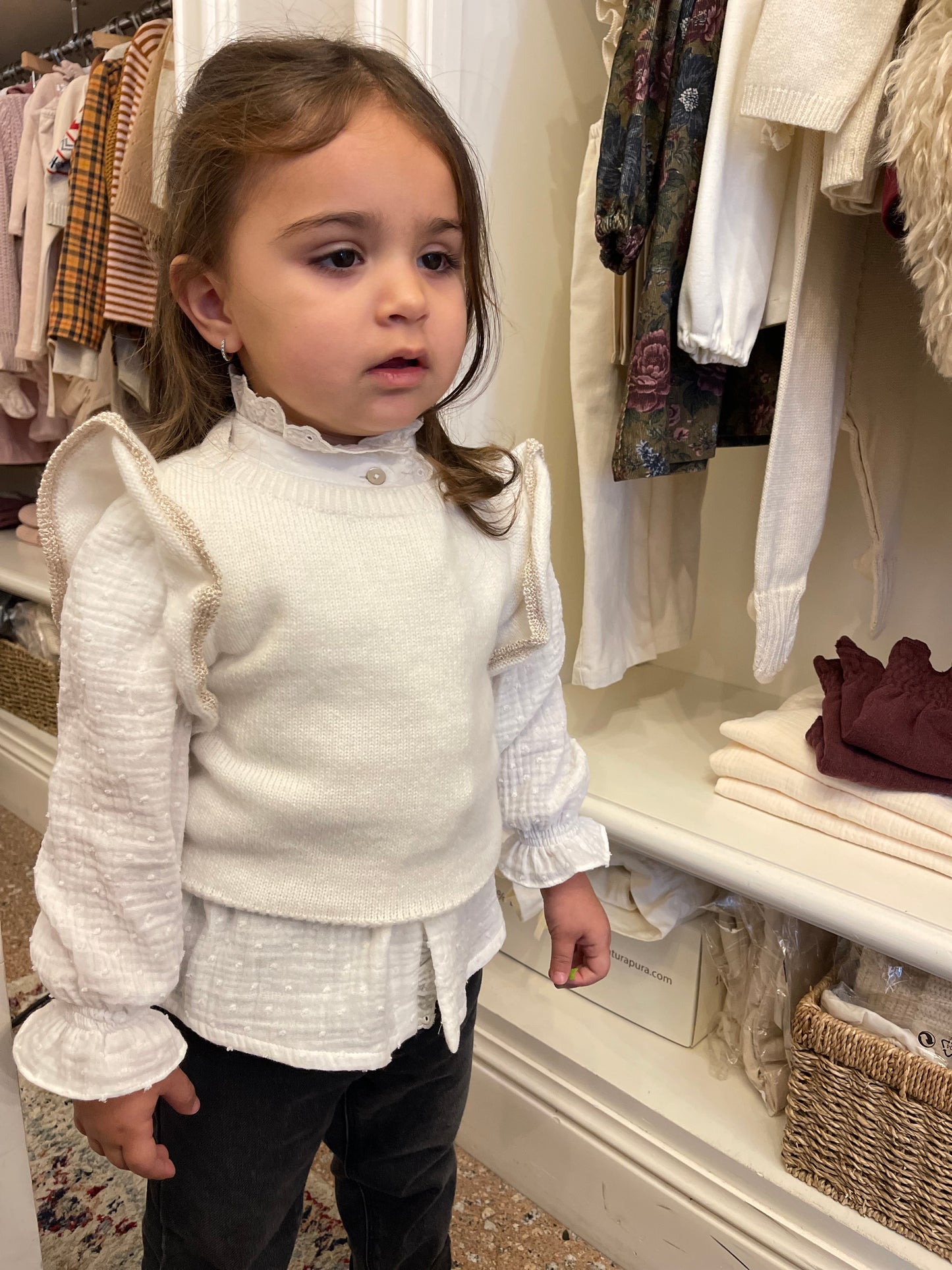 Gilet bianco con dettagli glitter