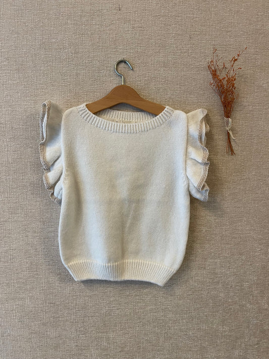 Gilet bianco con dettagli glitter