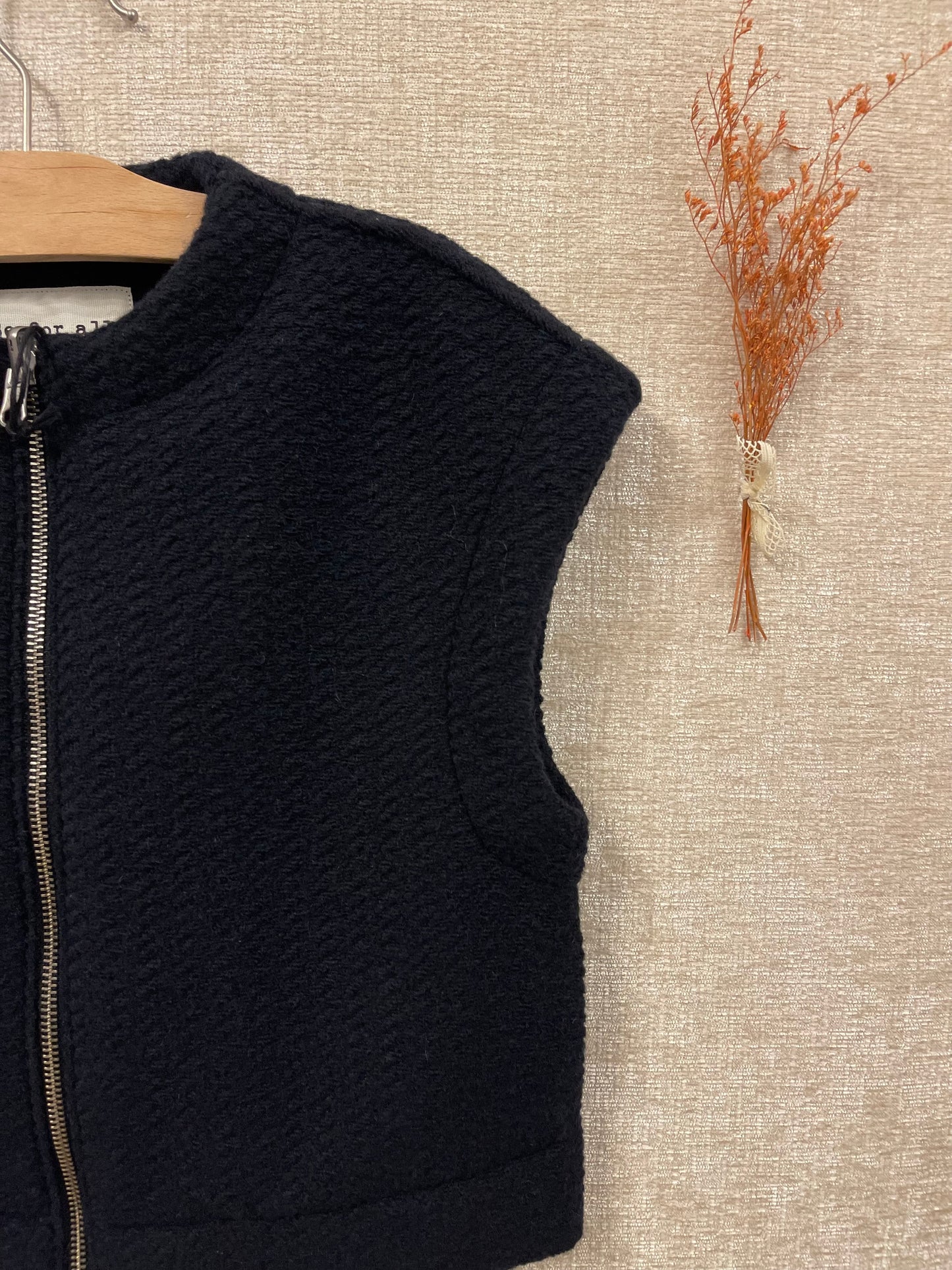 Gilet giro collo con zip