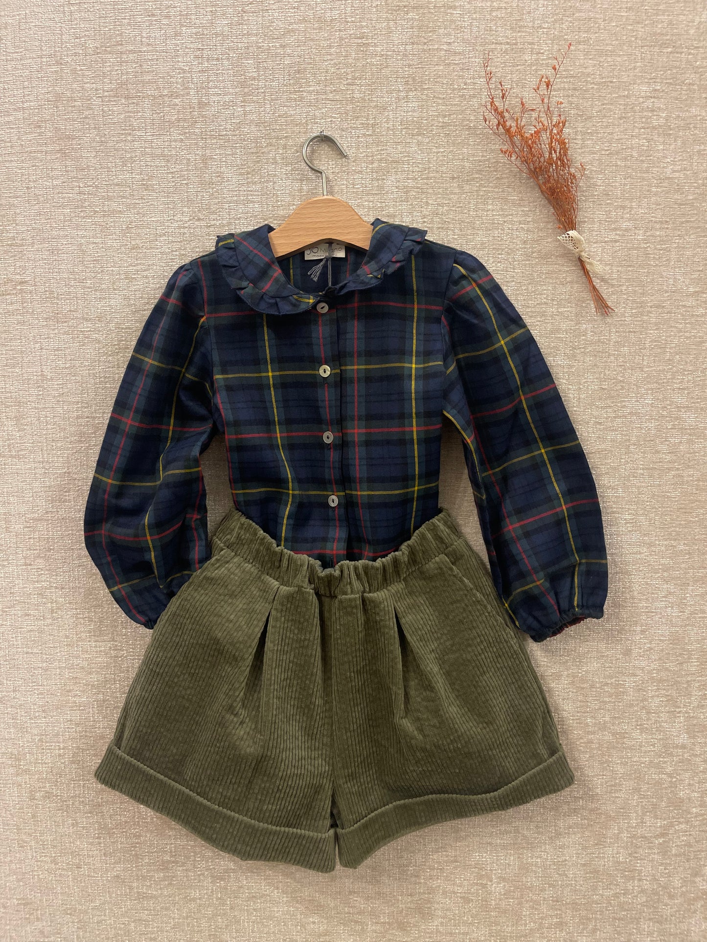 Camicia scozzese con bavero