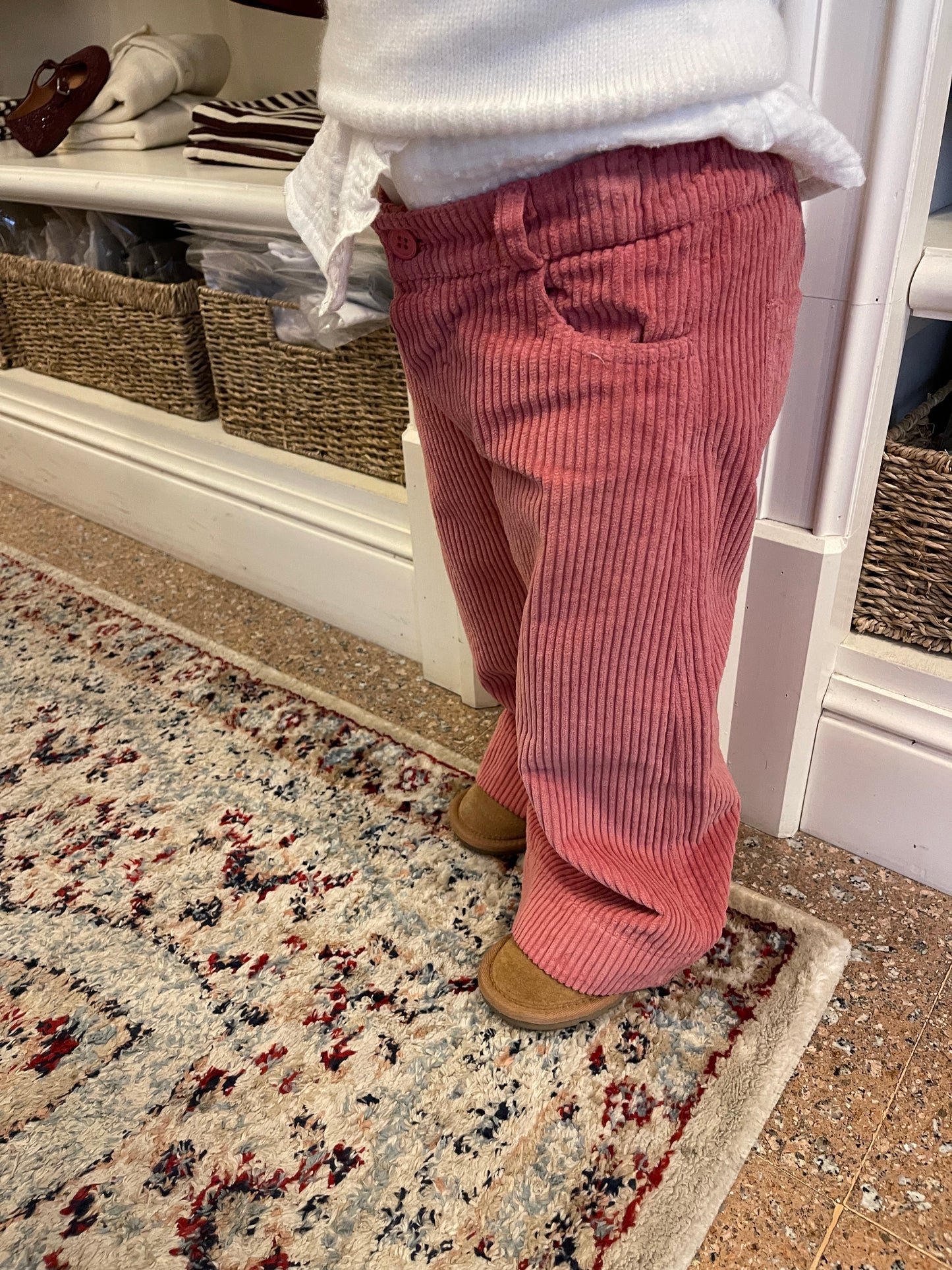 Pantalone palazzo in velluto millerighe