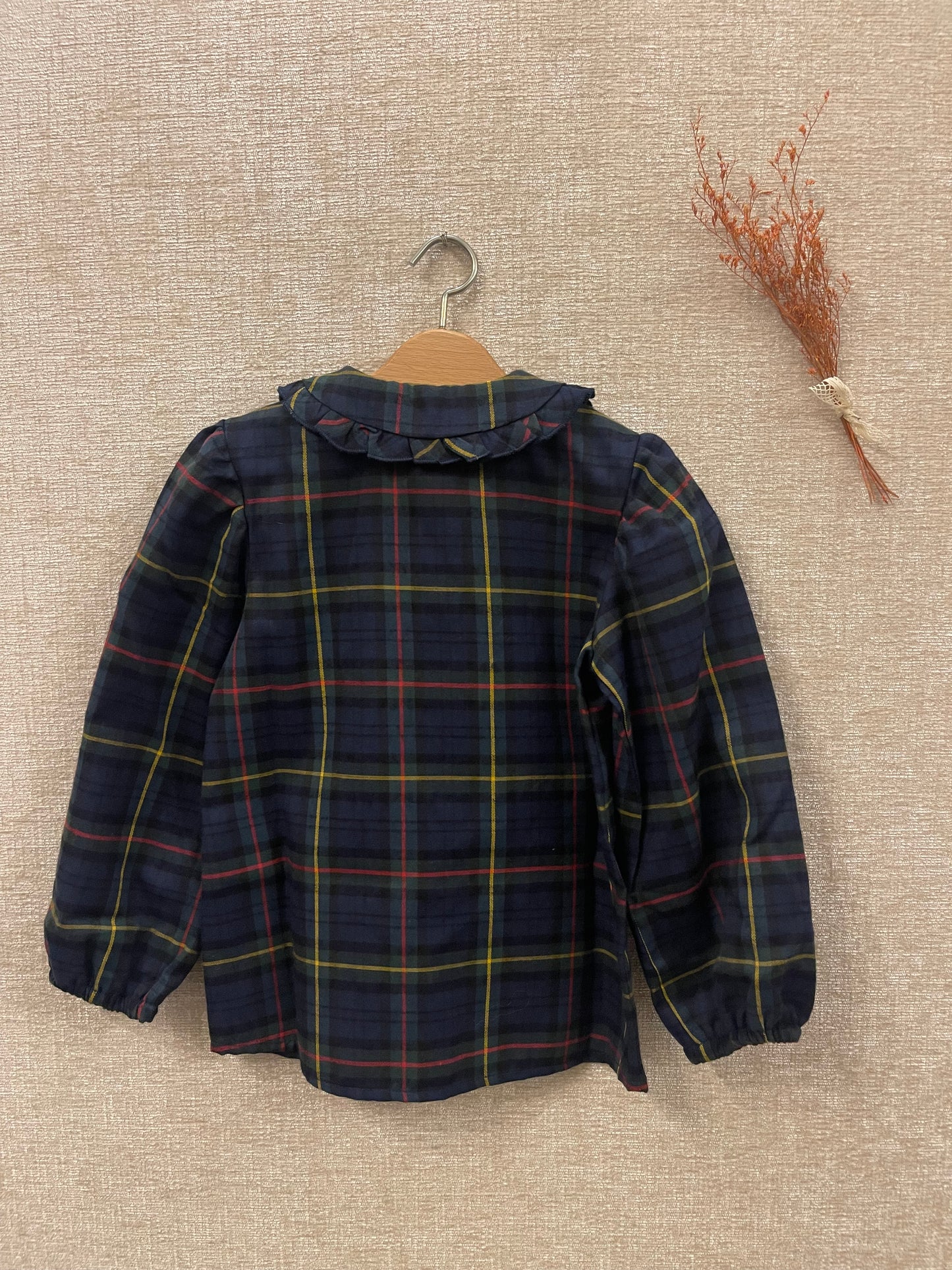 Camicia scozzese con bavero