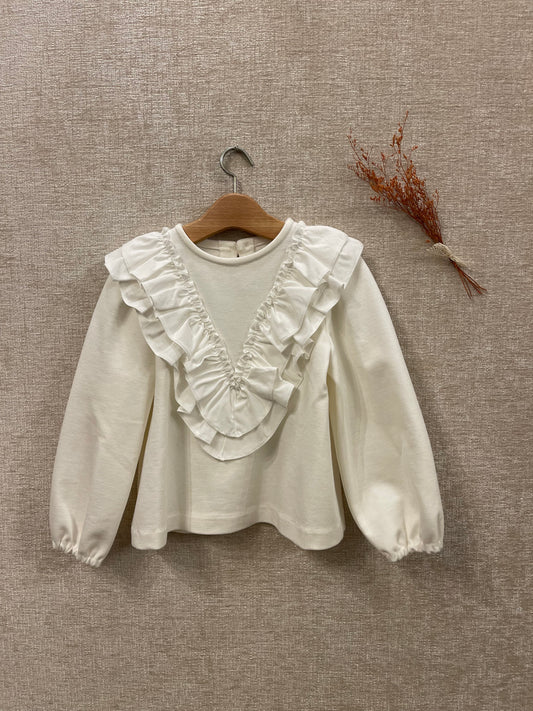 Maglione con doppio volant