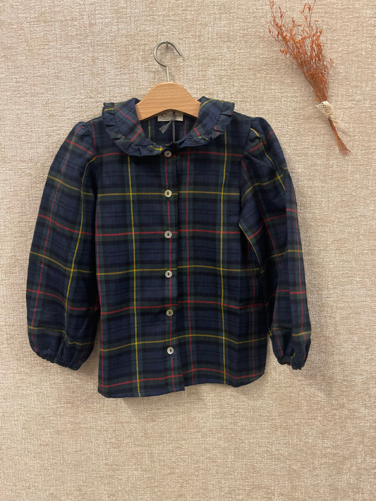 Camicia scozzese con bavero