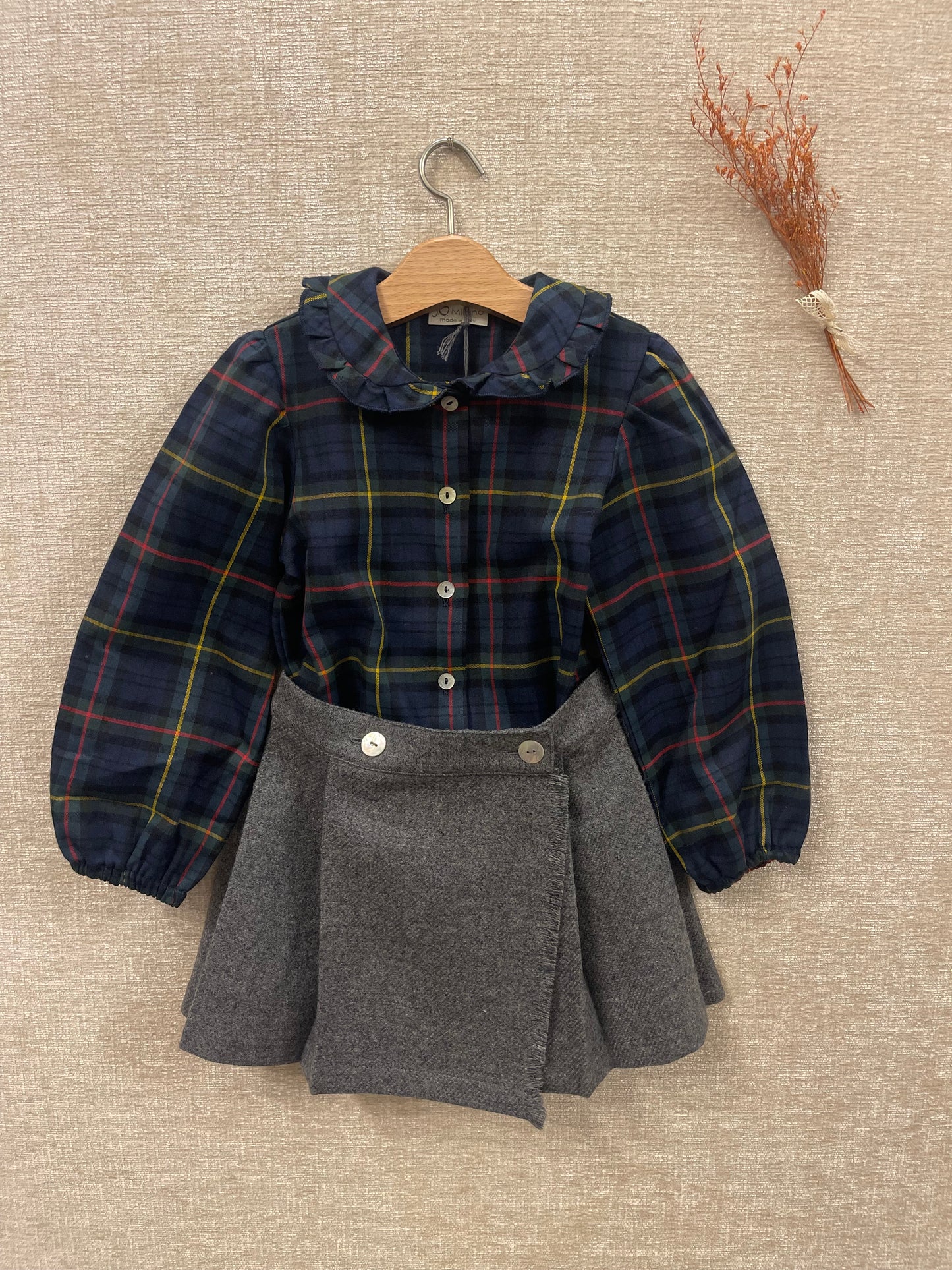 Camicia scozzese con bavero